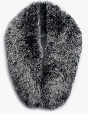 Plush Faux Fur Scarf Collar - Gray